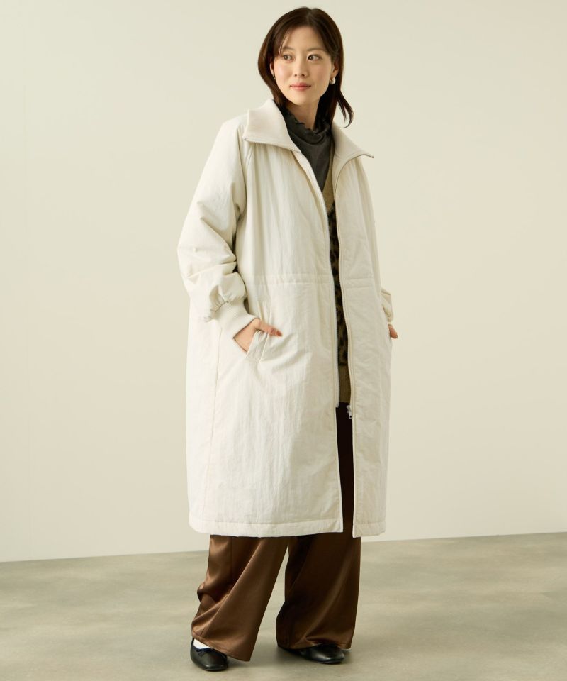 [最終さらに50%OFF]NAVY  中綿リブ襟コート レディース商品画像-9