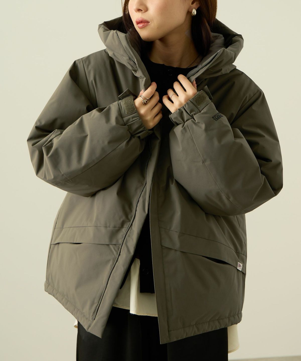 NAVY 中綿モンスターパーカーブルゾン レディース