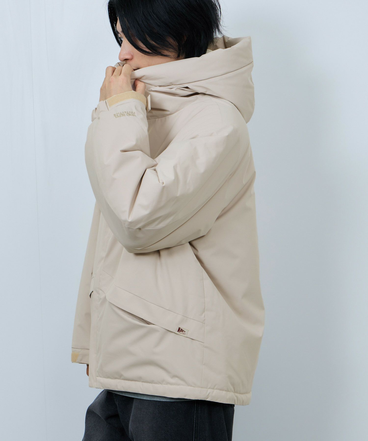 NAVY 中綿モンスターパーカーブルゾン レディース