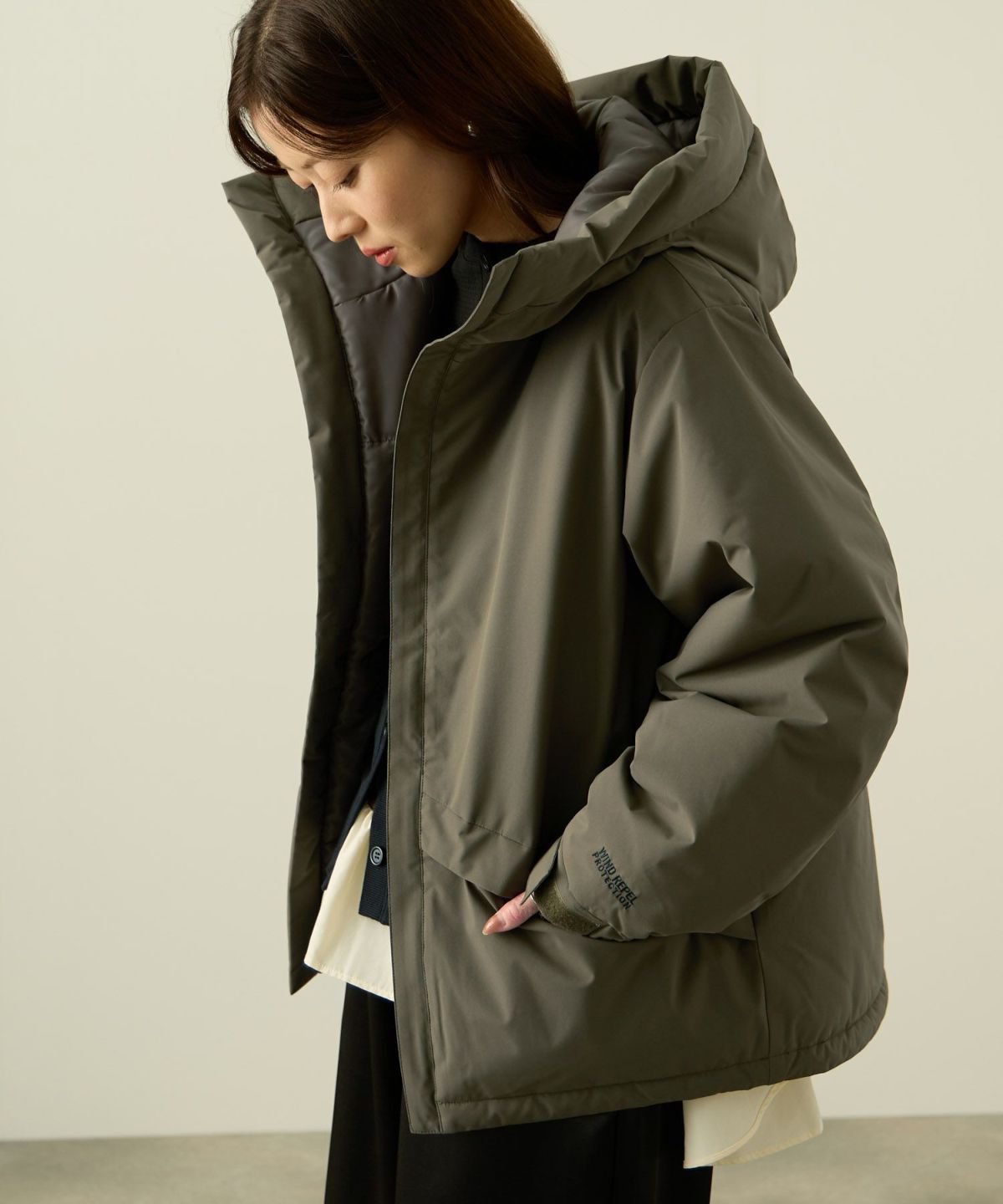 NAVY 中綿モンスターパーカーブルゾン レディース