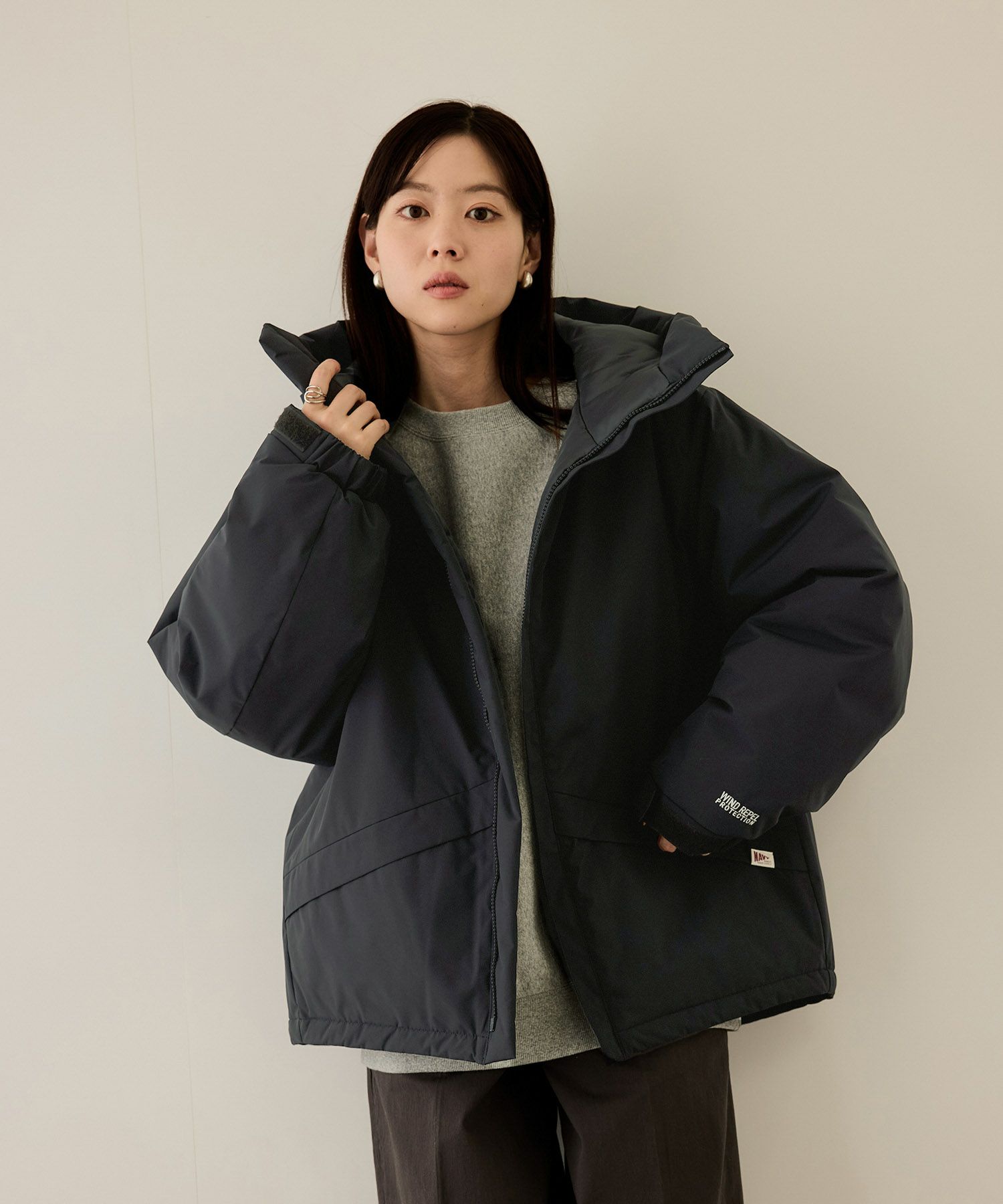 [最終さらに50%OFF]NAVY  中綿モンスターパーカーブルゾン レディース商品サムネイル-11