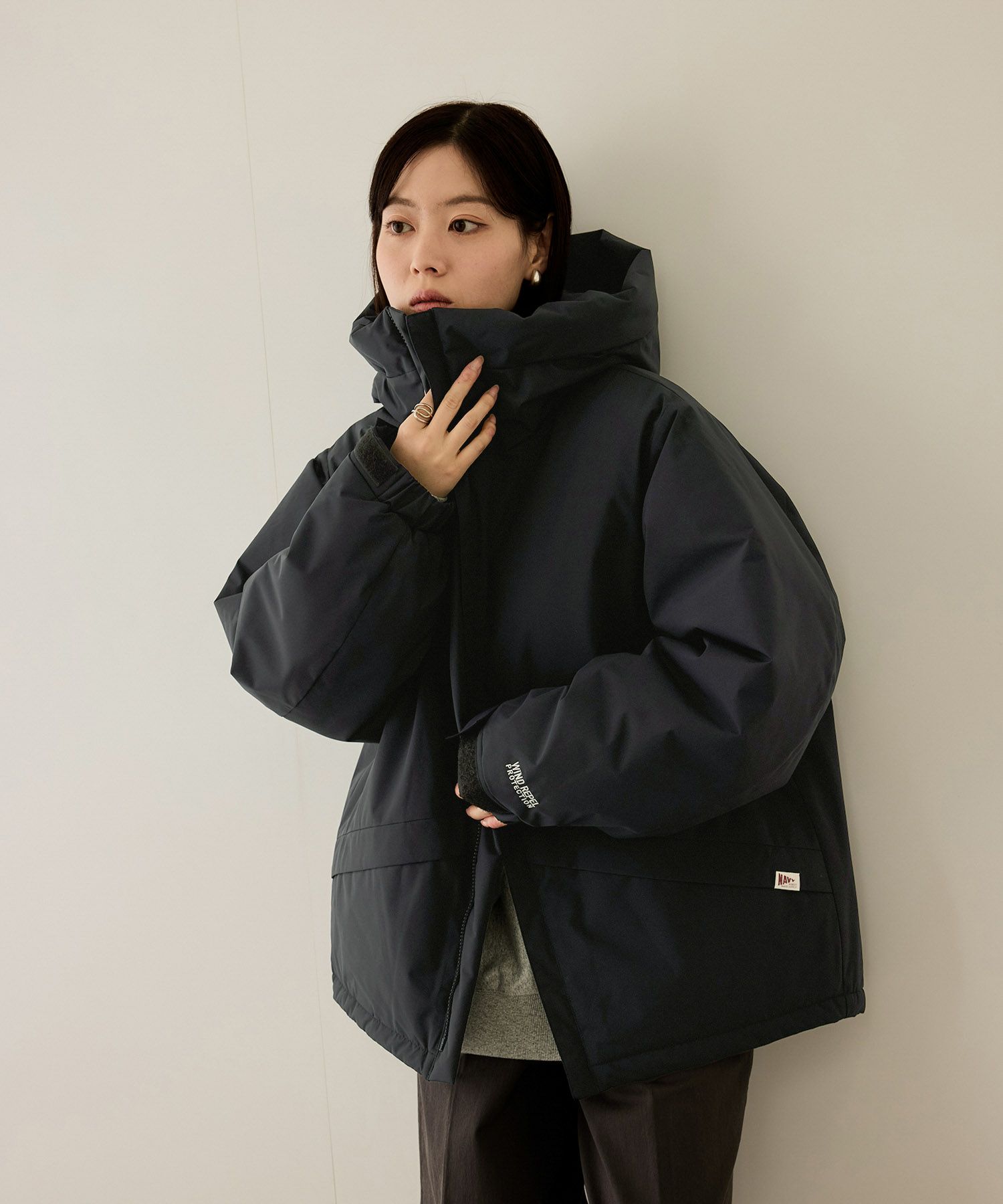 [最終さらに50%OFF]NAVY  中綿モンスターパーカーブルゾン レディース商品画像-12