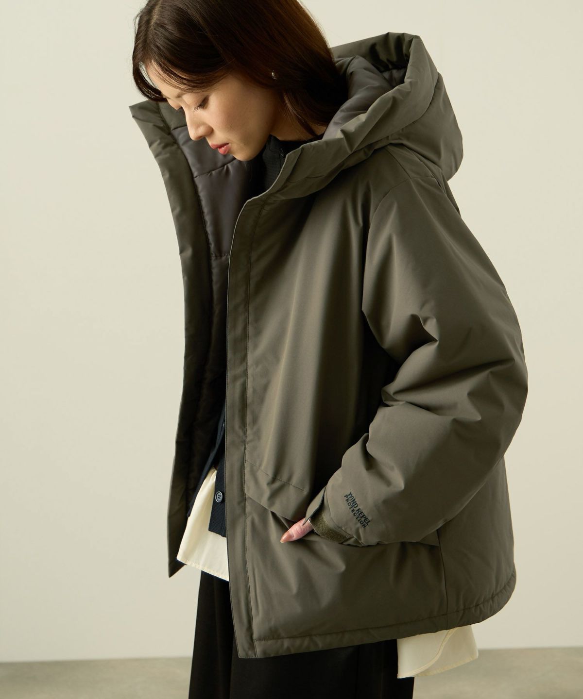 NAVY 中綿モンスターパーカーブルゾン レディース