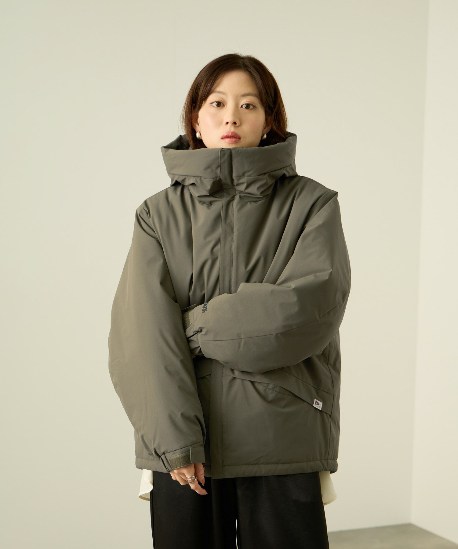 NAVY 中綿モンスターパーカーブルゾン レディース