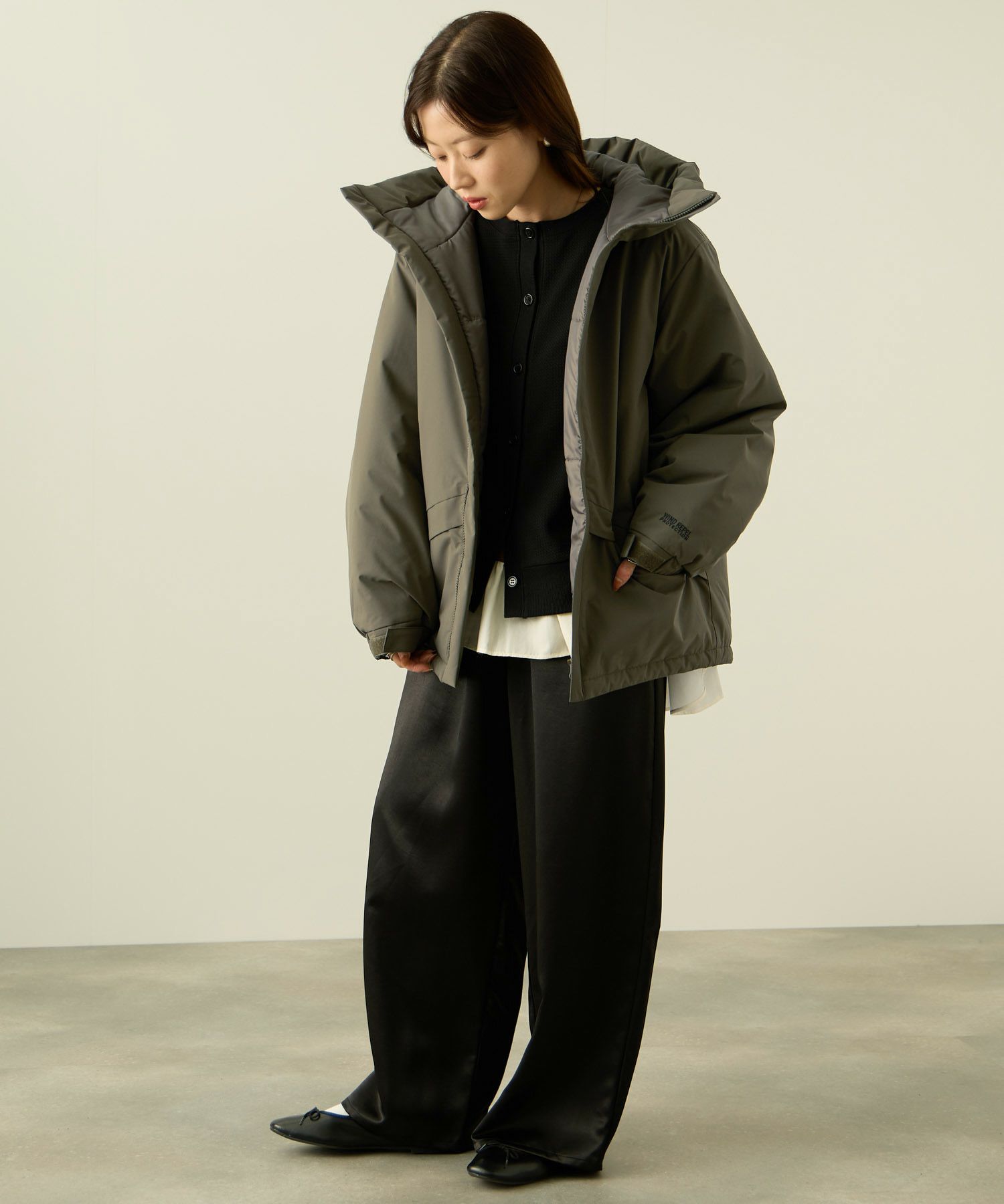 NAVY 中綿モンスターパーカーブルゾン レディース