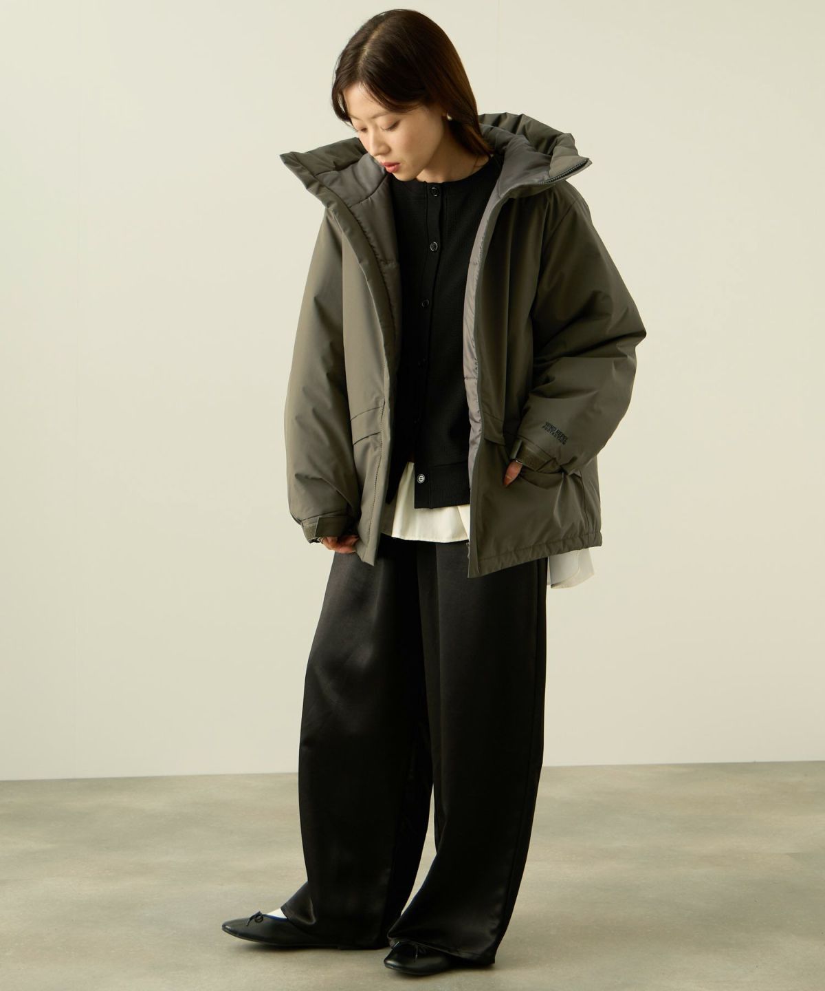 NAVY 中綿モンスターパーカーブルゾン レディース