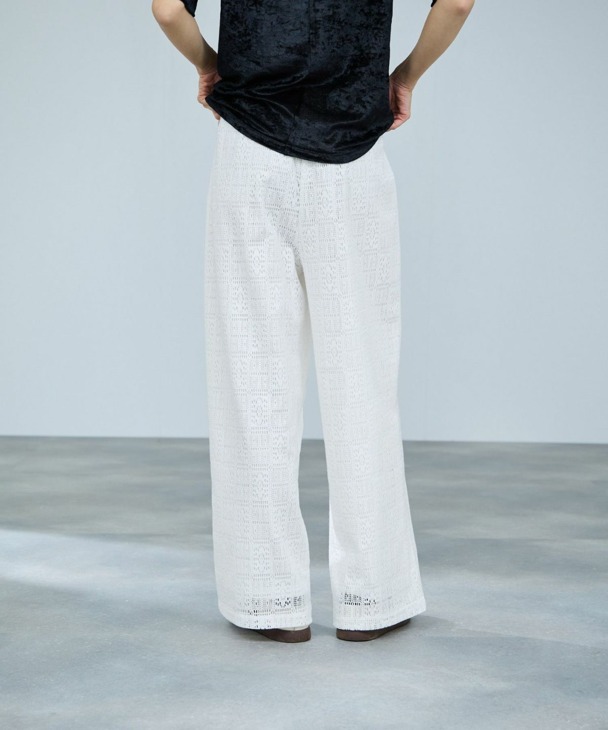 milli de l'air パッチワーク調レーシーパンツ レディース