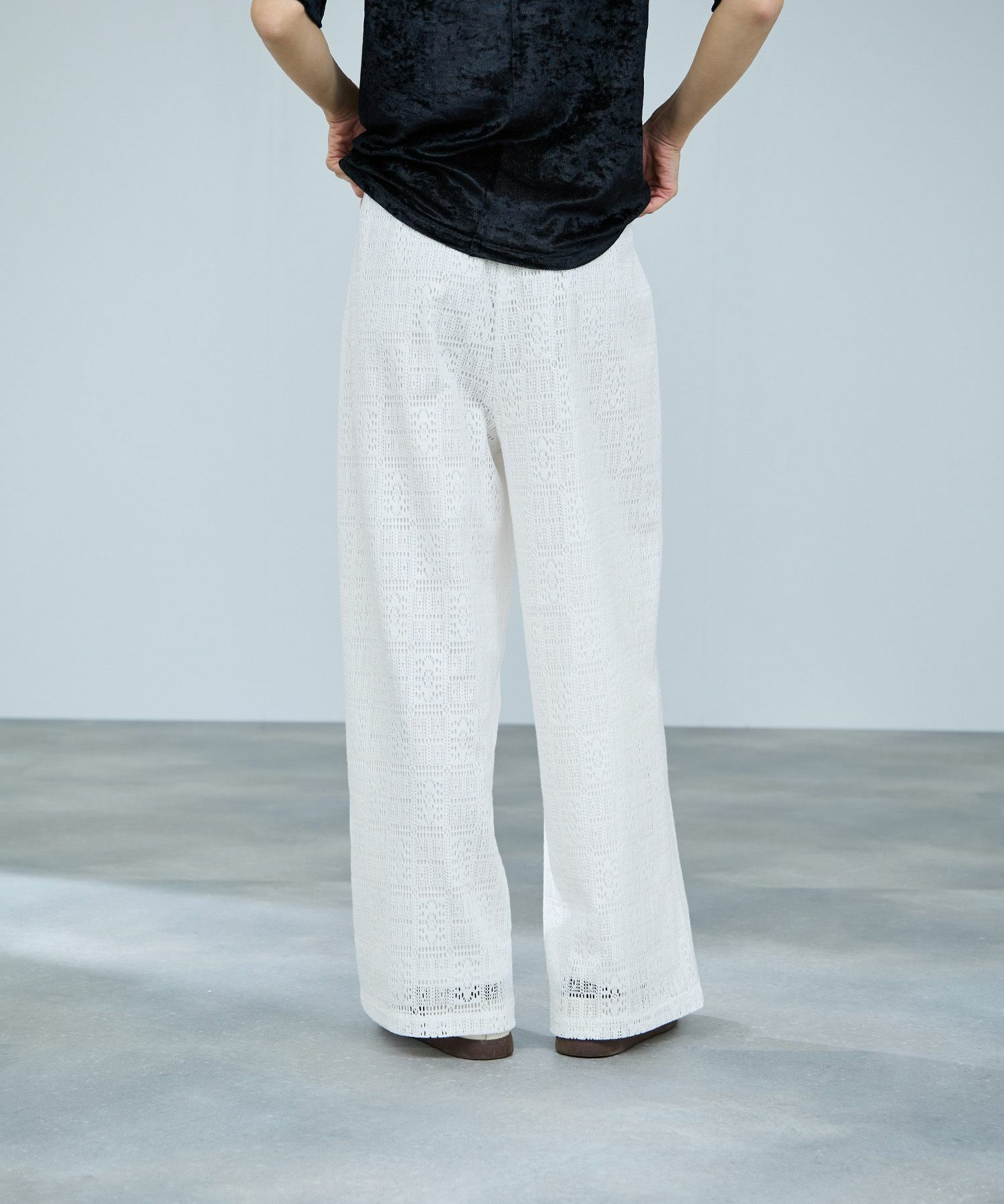 milli de l'air パッチワーク調レーシーパンツ レディース