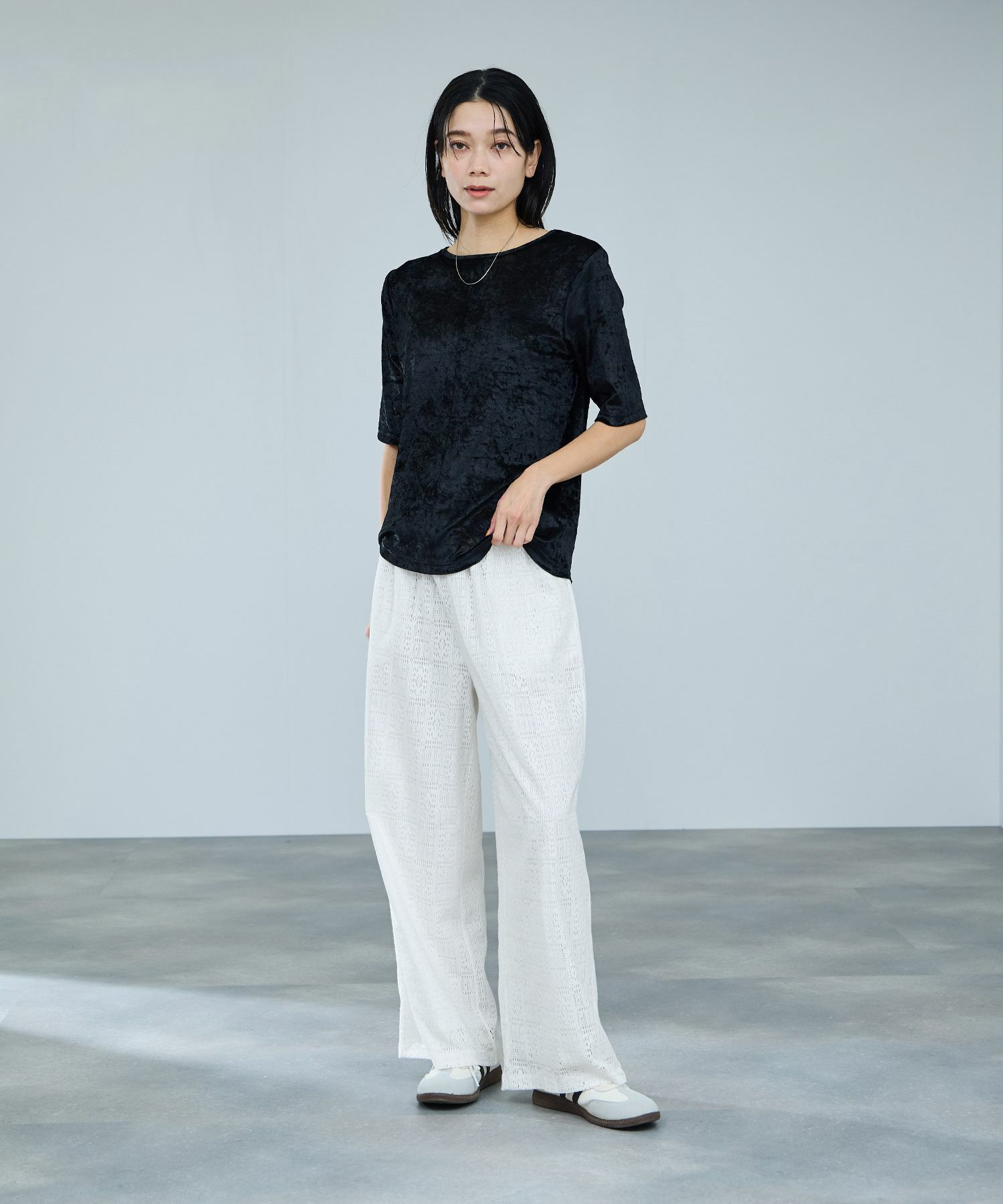 milli de l'air  パッチワーク調レーシーパンツ レディース商品画像-8