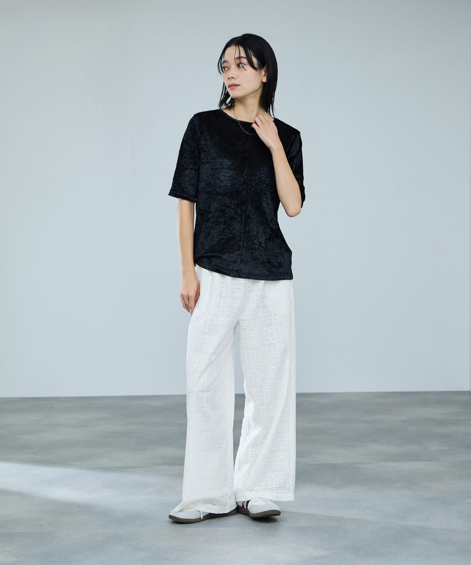 milli de l'air  パッチワーク調レーシーパンツ レディース商品画像-9