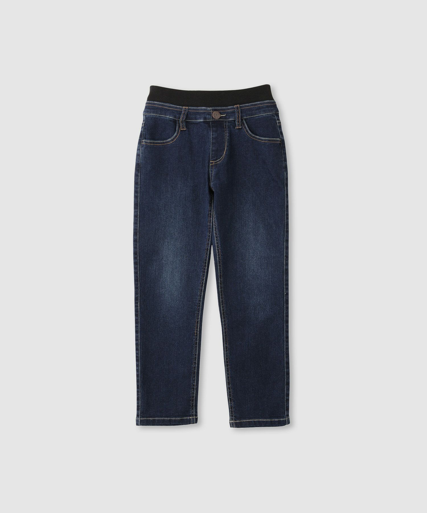 NAVY のびるモン ストレッチデニムストレートパンツ ウエストリブパンツ キッズ