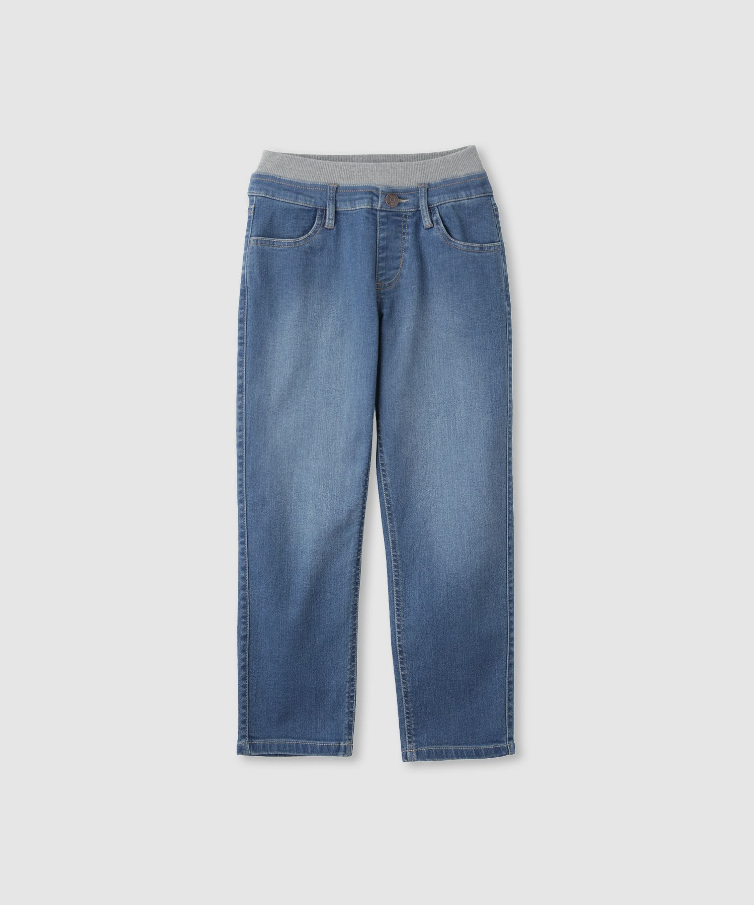 NAVY のびるモン ストレッチデニムストレートパンツ ウエストリブパンツ キッズ