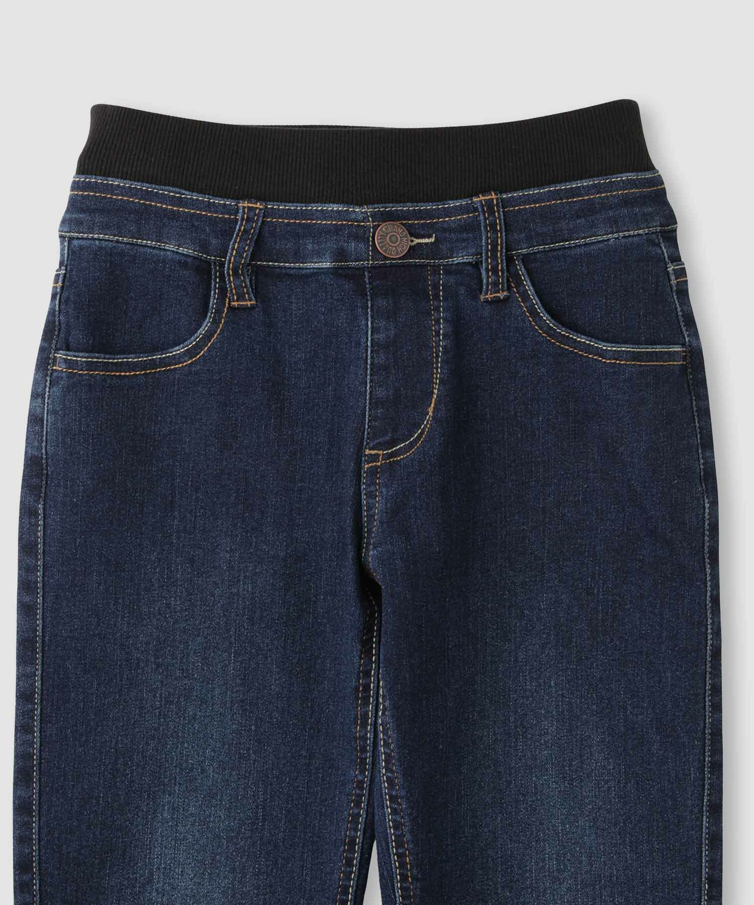 NAVY のびるモン ストレッチデニムストレートパンツ ウエストリブパンツ キッズ