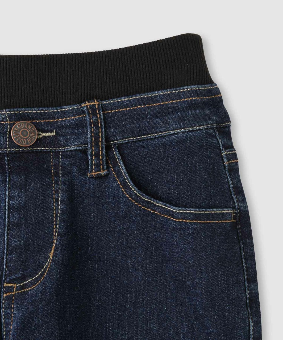 NAVY のびるモン ストレッチデニムストレートパンツ ウエストリブパンツ キッズ