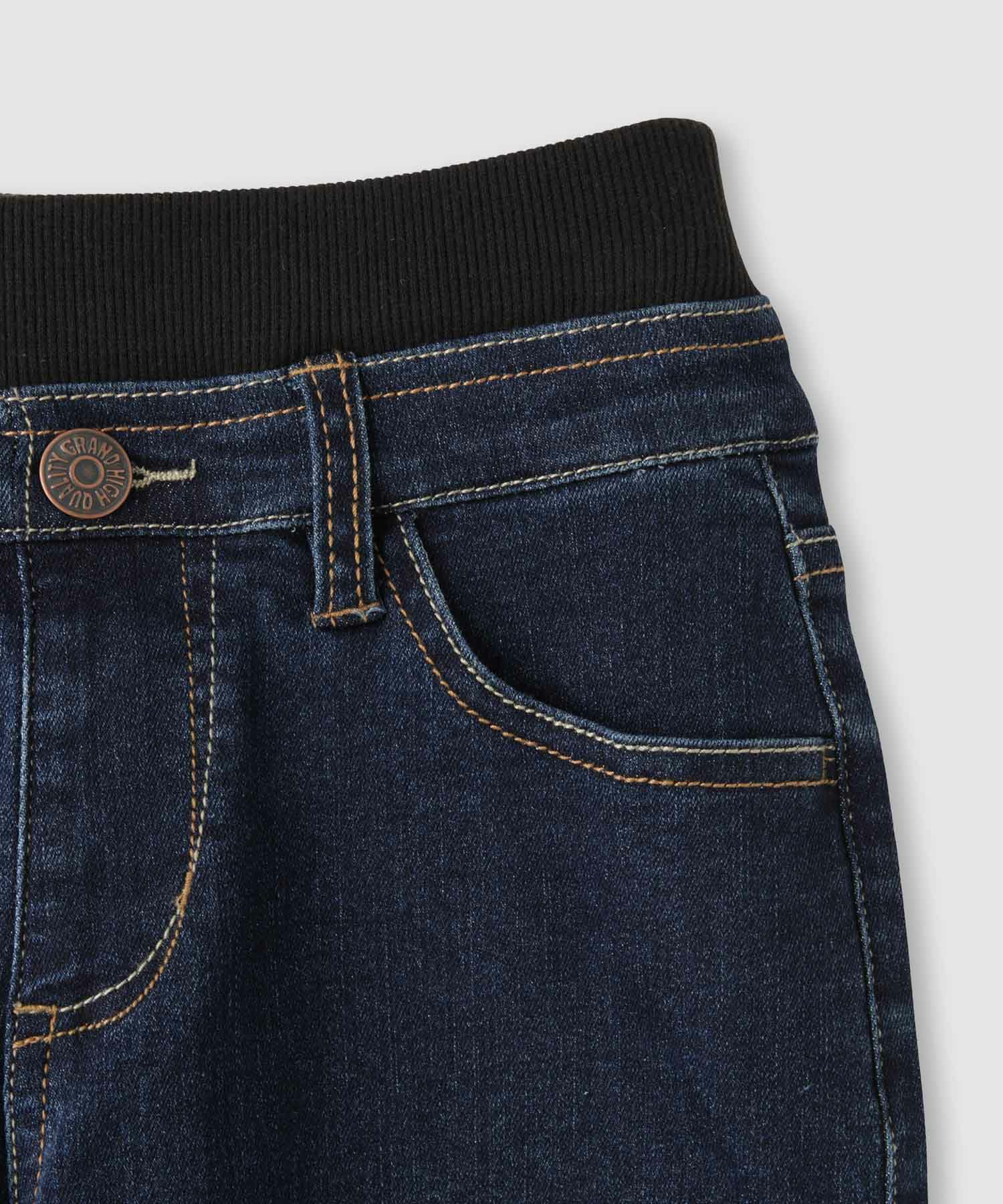 NAVY  のびるモン ストレッチデニムストレートパンツ ウエストリブパンツ キッズ商品サムネイル-6