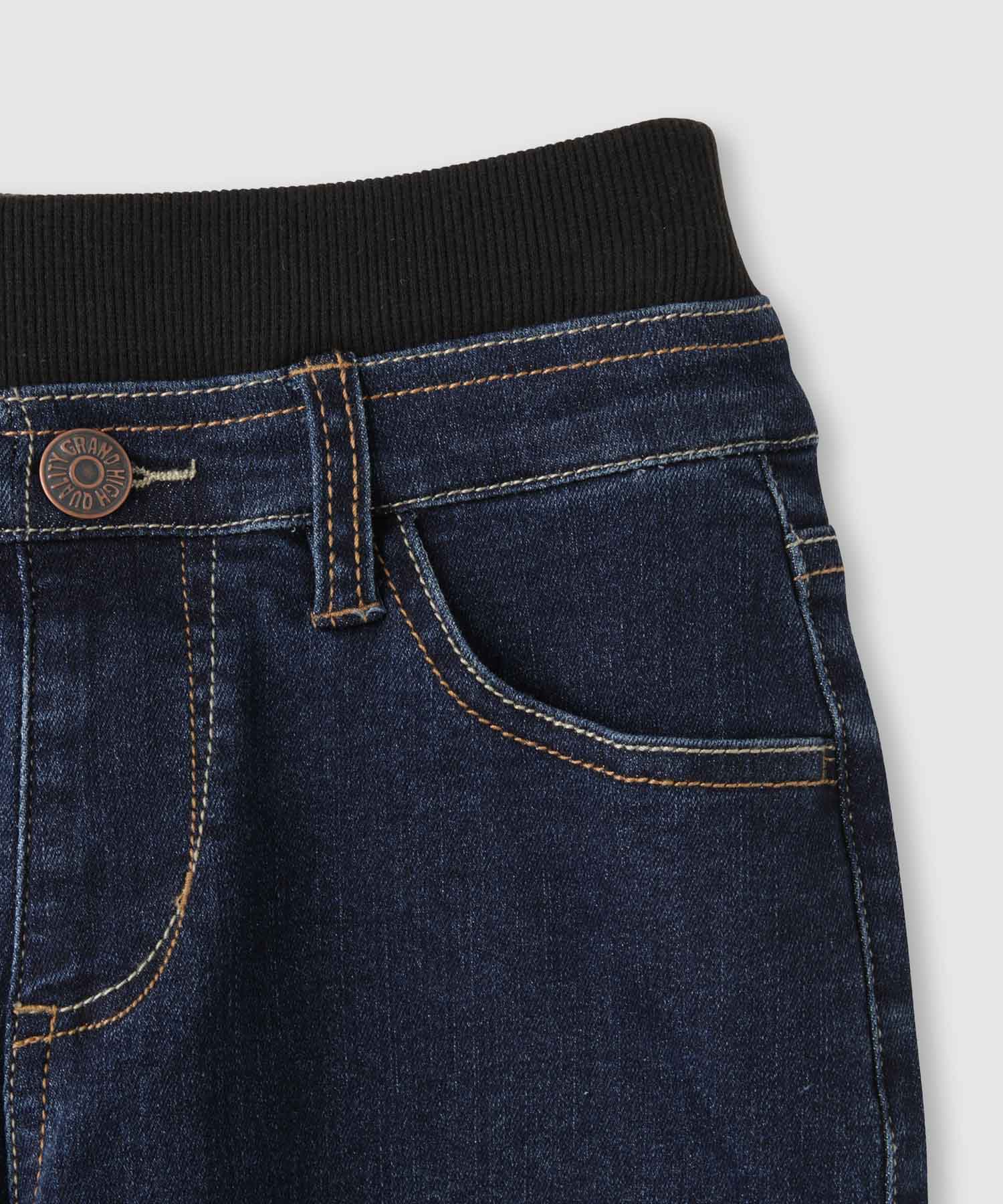 NAVY  のびるモン ストレッチデニムストレートパンツ ウエストリブパンツ キッズ商品サムネイル-9