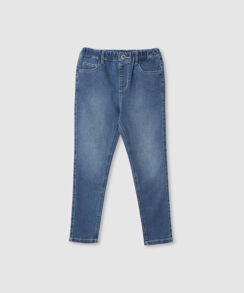 NAVY  のびるモン ストレッチデニムスキニーパンツ ウエストシャーリングパンツ キッズ商品画像-3