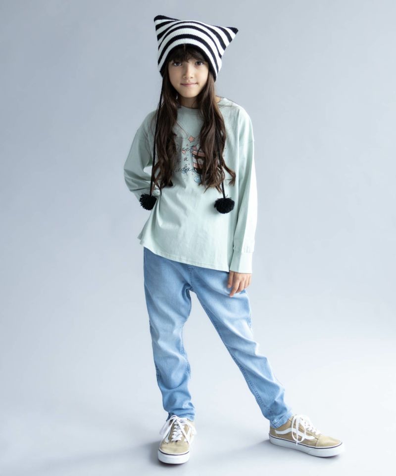 NAVY  のびるモン ストレッチデニムスキニーパンツ ウエストシャーリングパンツ キッズ商品画像-10