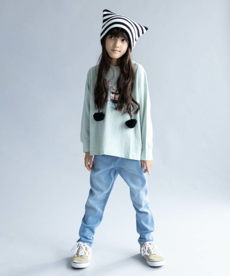 NAVY  のびるモン ストレッチデニムスキニーパンツ ウエストシャーリングパンツ キッズ商品画像-11