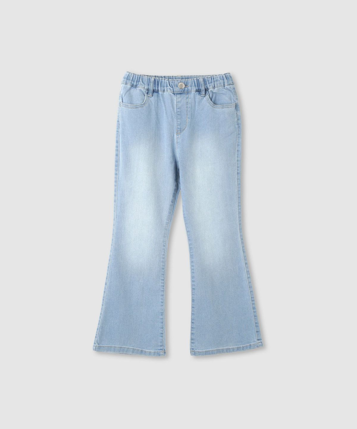 NAVY のびるモン ストレッチデニムフレアパンツ ウエストギャザーパンツ キッズ