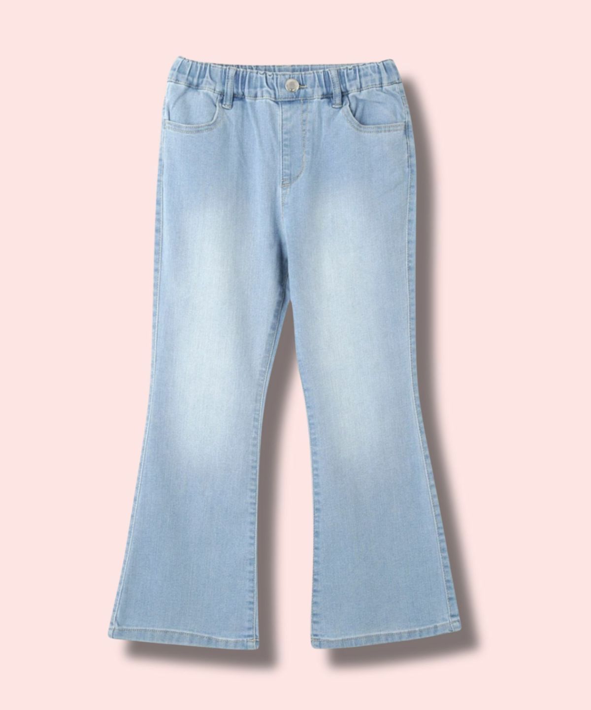 NAVY のびるモン ストレッチデニムフレアパンツ ウエストギャザーパンツ キッズ