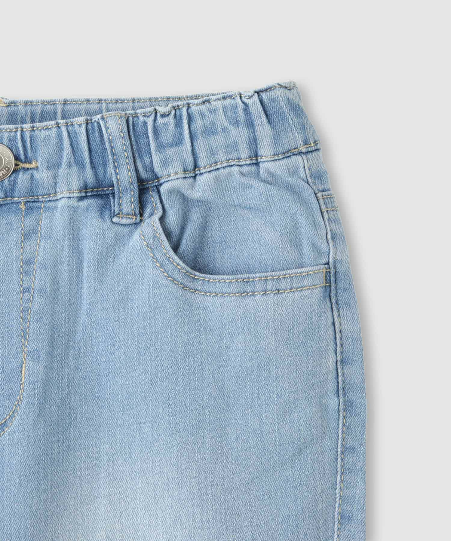 NAVY のびるモン ストレッチデニムフレアパンツ ウエストギャザーパンツ キッズ