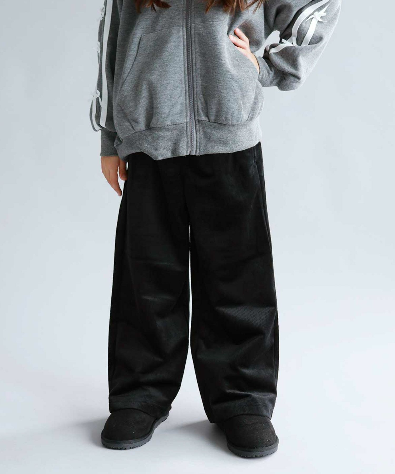 NAVY ベロアコールワイドパンツ キッズ