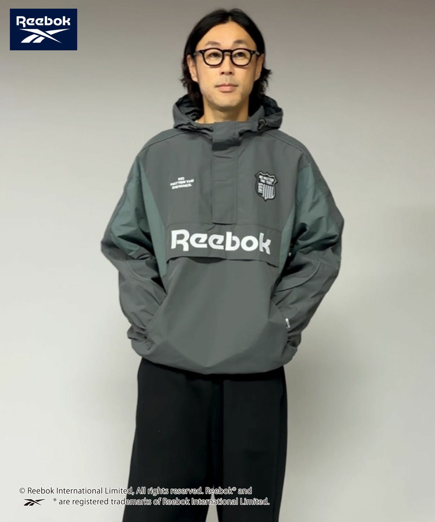 【WEB限定】Reebok  エンブレムナイロンアノラックジャケット メンズ商品画像-1