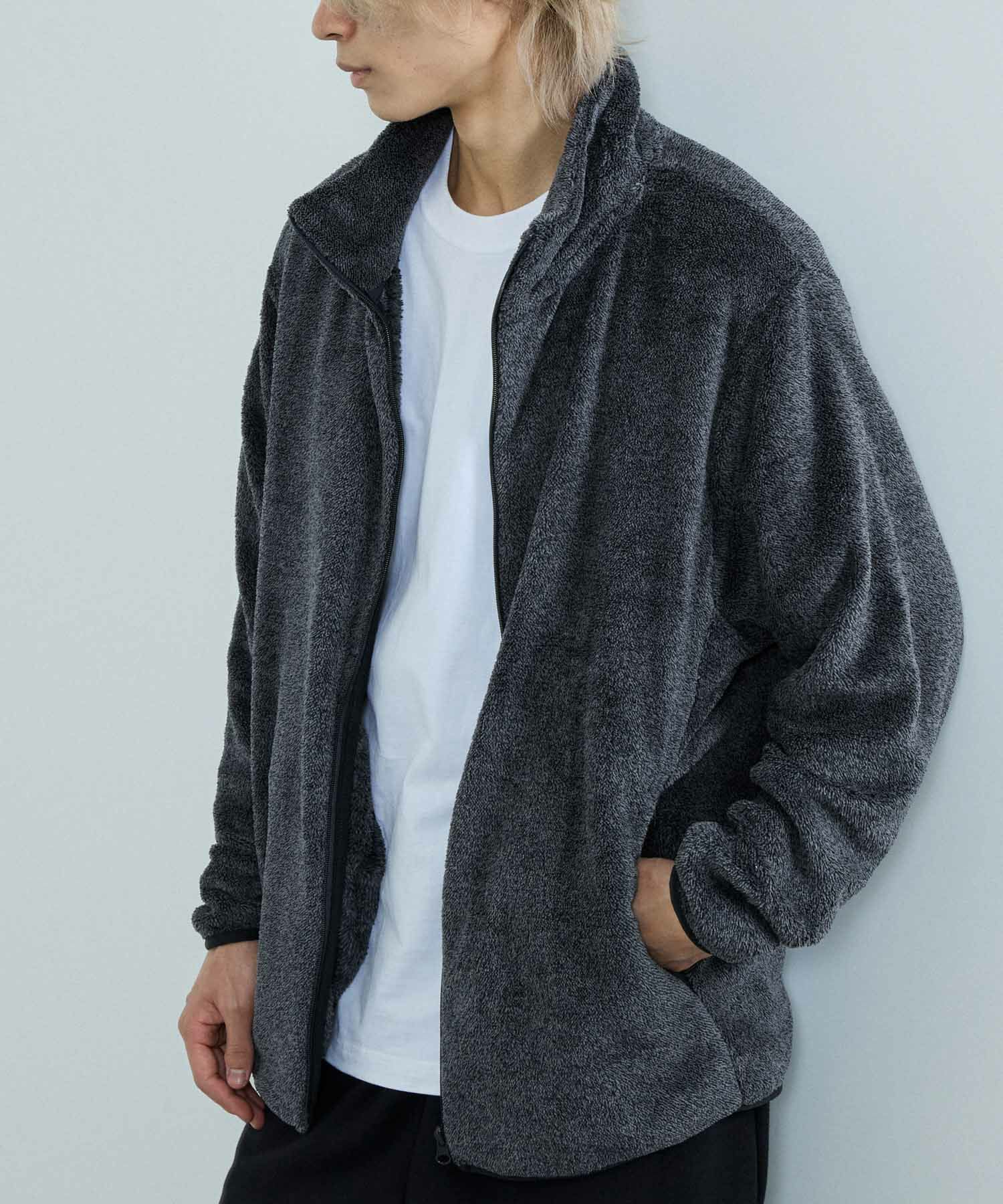 NAVY  シャギーフリース ジップジャケット メンズ商品サムネイル-3