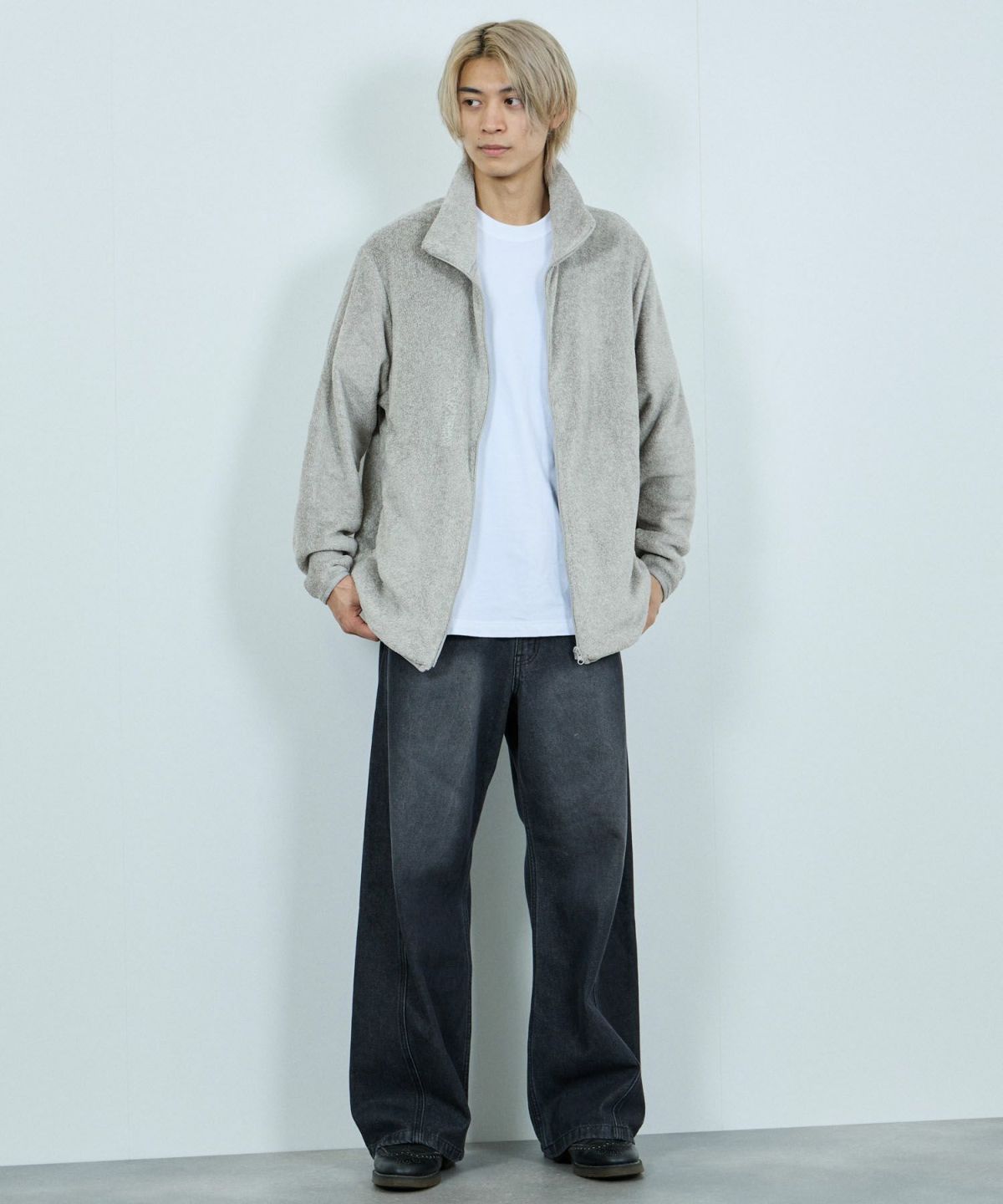 NAVY シャギーフリース ジップジャケット メンズ