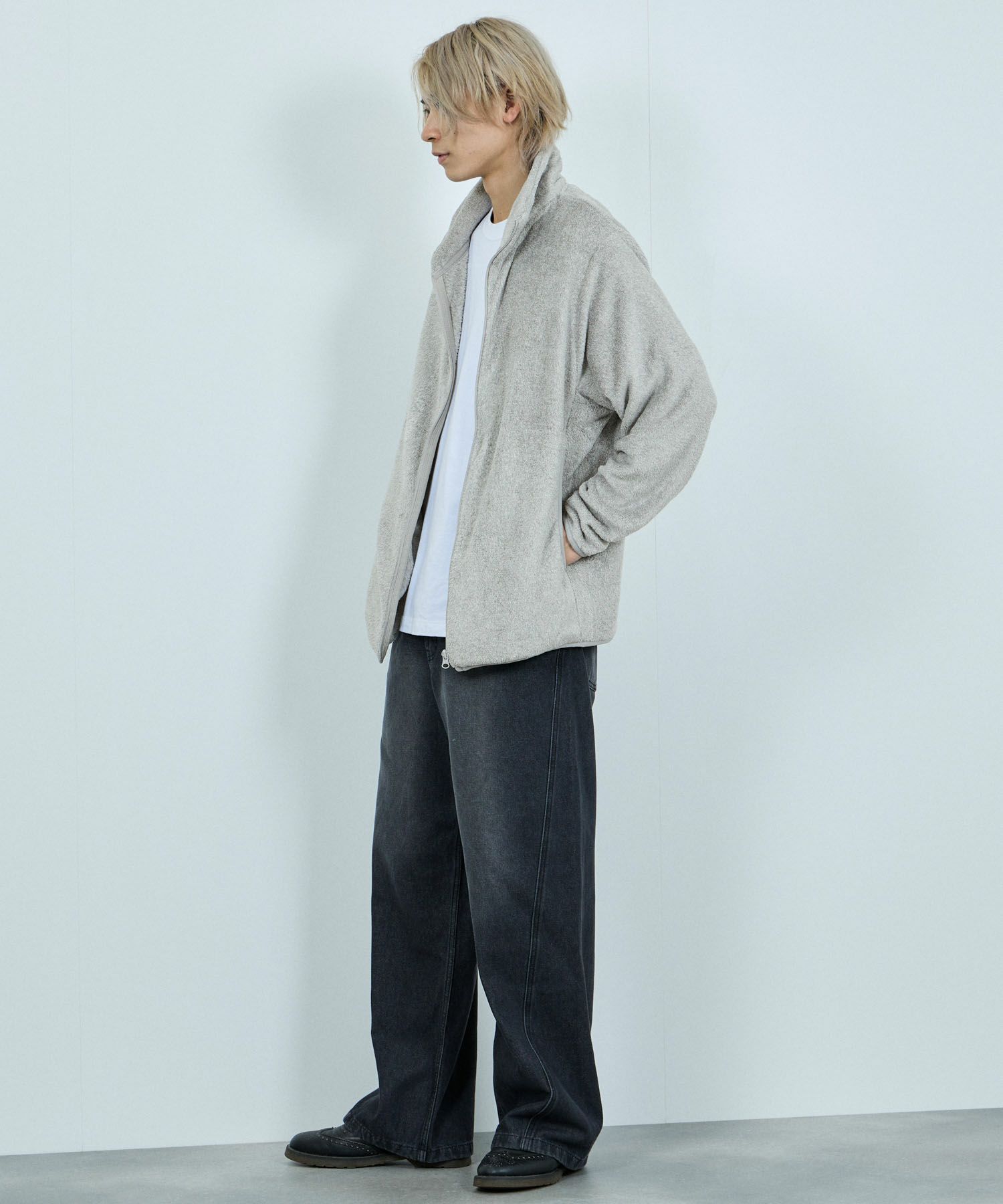 NAVY シャギーフリース ジップジャケット メンズ