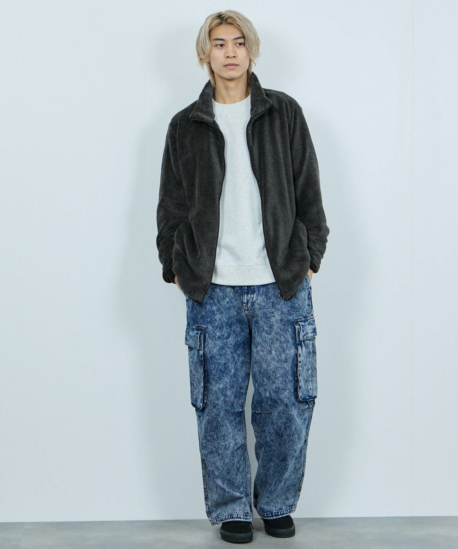 NAVY  シャギーフリース ジップジャケット メンズ商品サムネイル-9