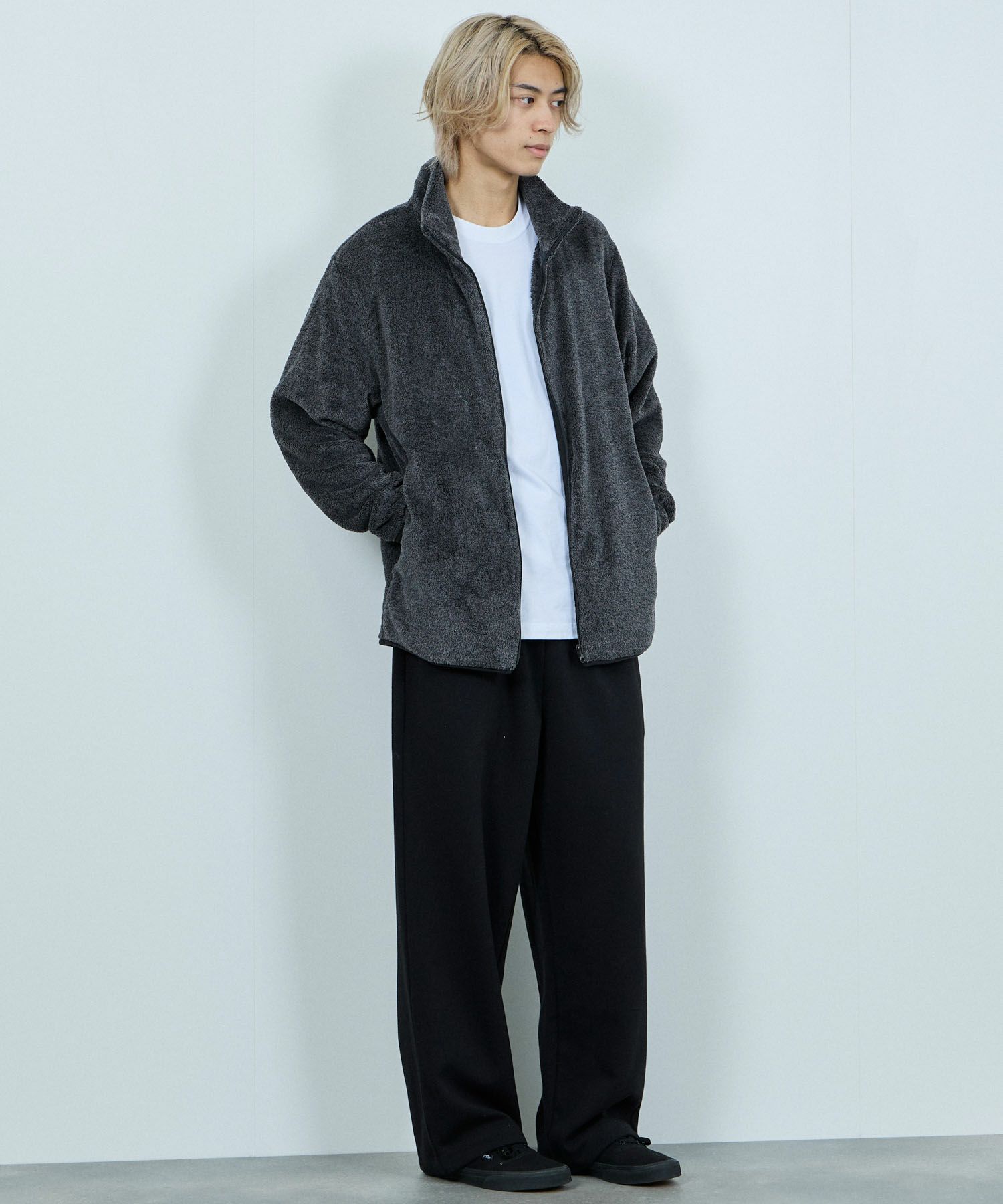 NAVY シャギーフリース ジップジャケット メンズ