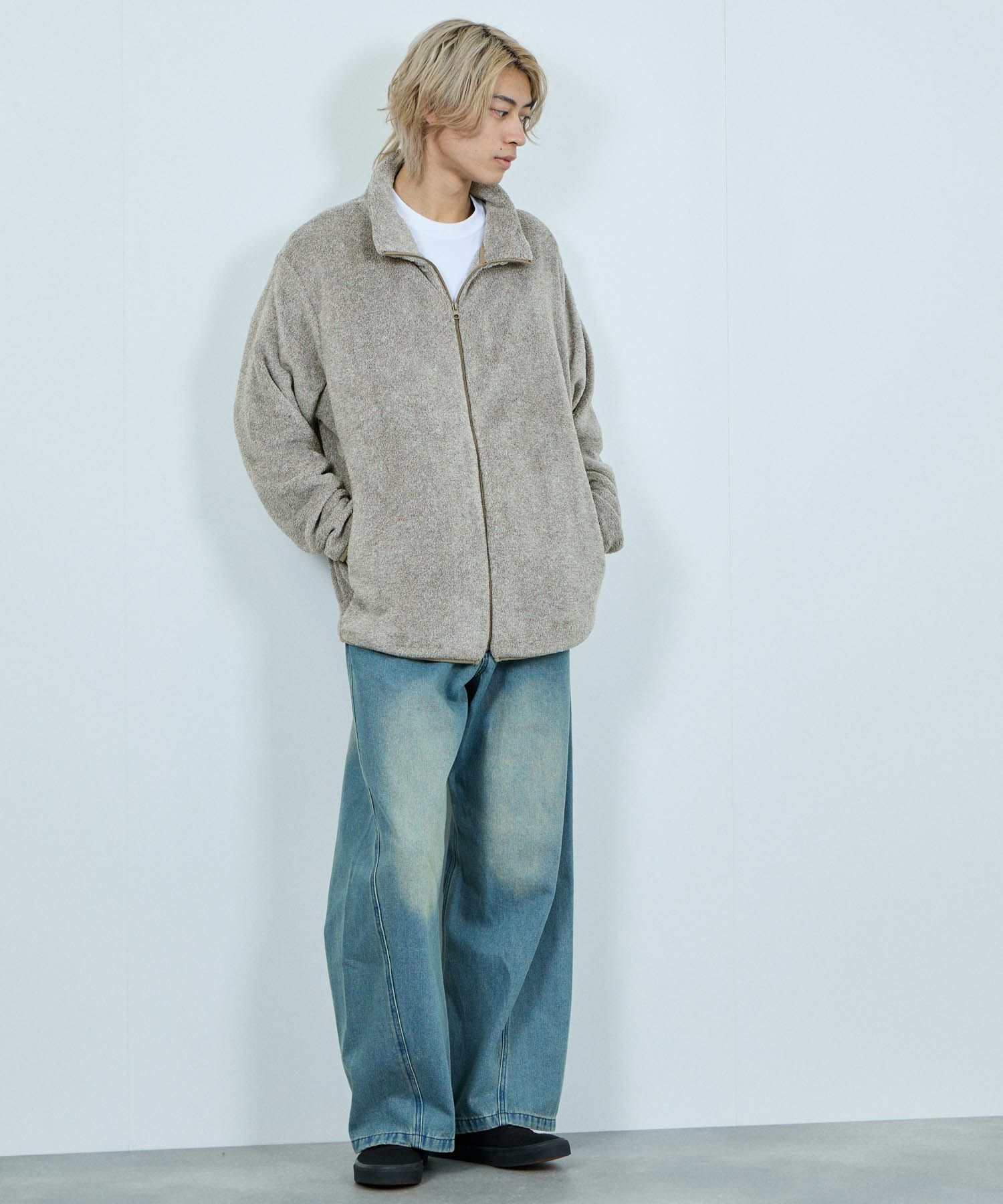 NAVY  シャギーフリース ジップジャケット メンズ商品サムネイル-12