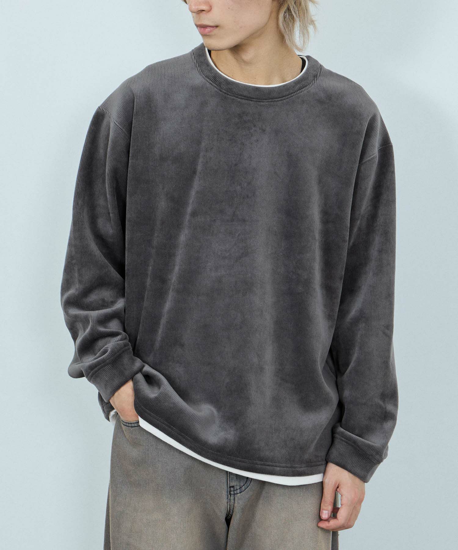 NAVY トロリカットコールクルーネックプルオーバー メンズ