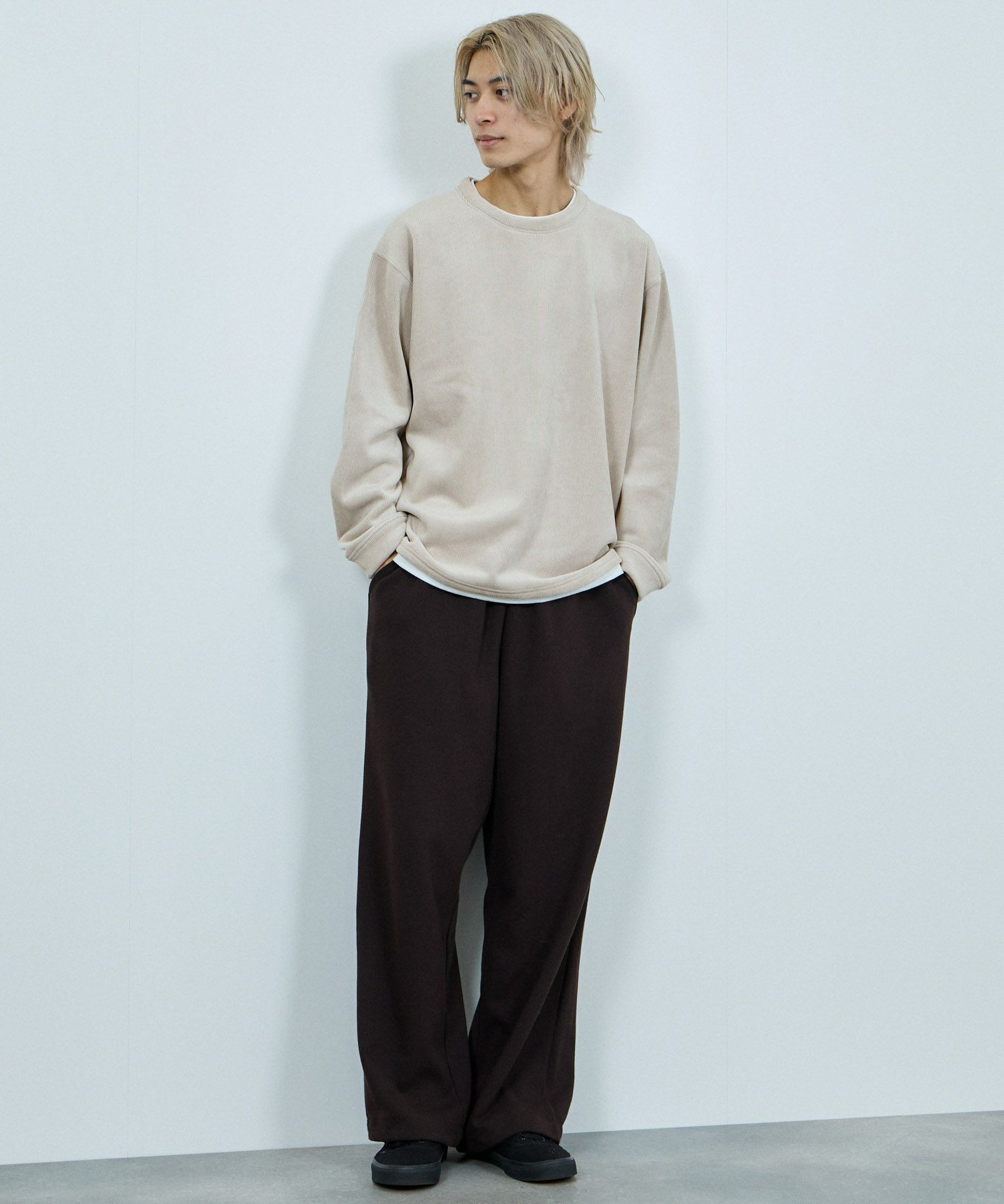 NAVY  トロリカットコールクルーネックプルオーバー メンズ商品画像-6