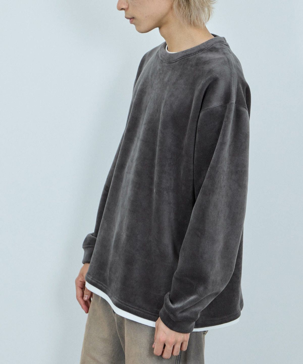 NAVY トロリカットコールクルーネックプルオーバー メンズ