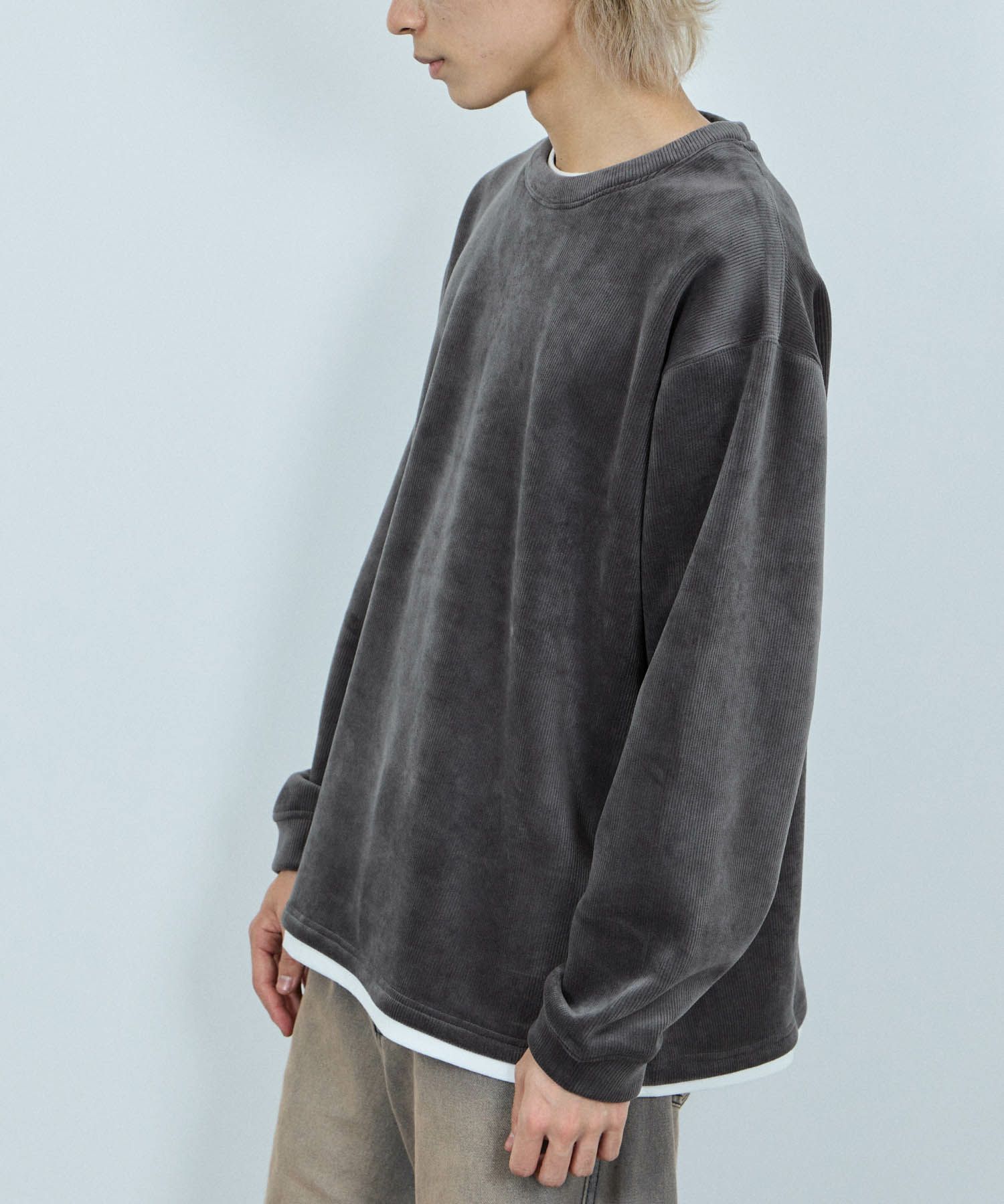 NAVY トロリカットコールクルーネックプルオーバー メンズ