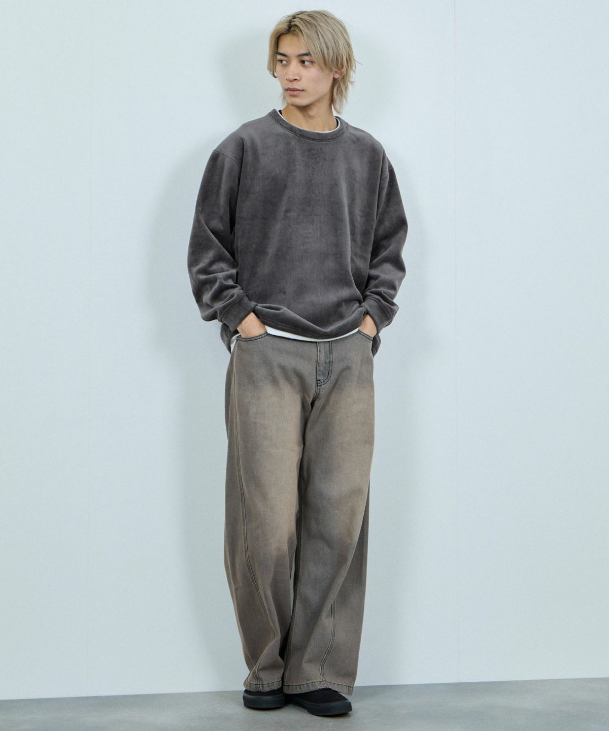 NAVY トロリカットコールクルーネックプルオーバー メンズ