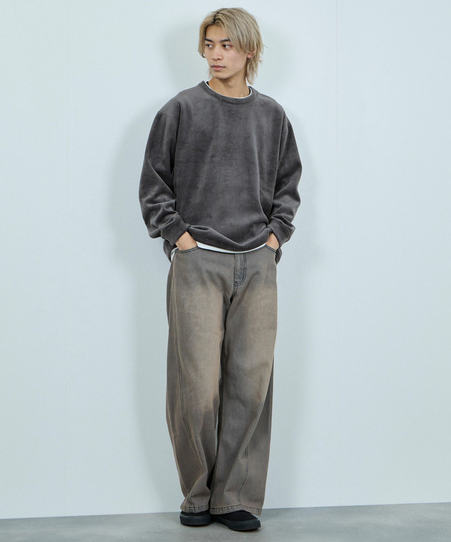 NAVY トロリカットコールクルーネックプルオーバー メンズ