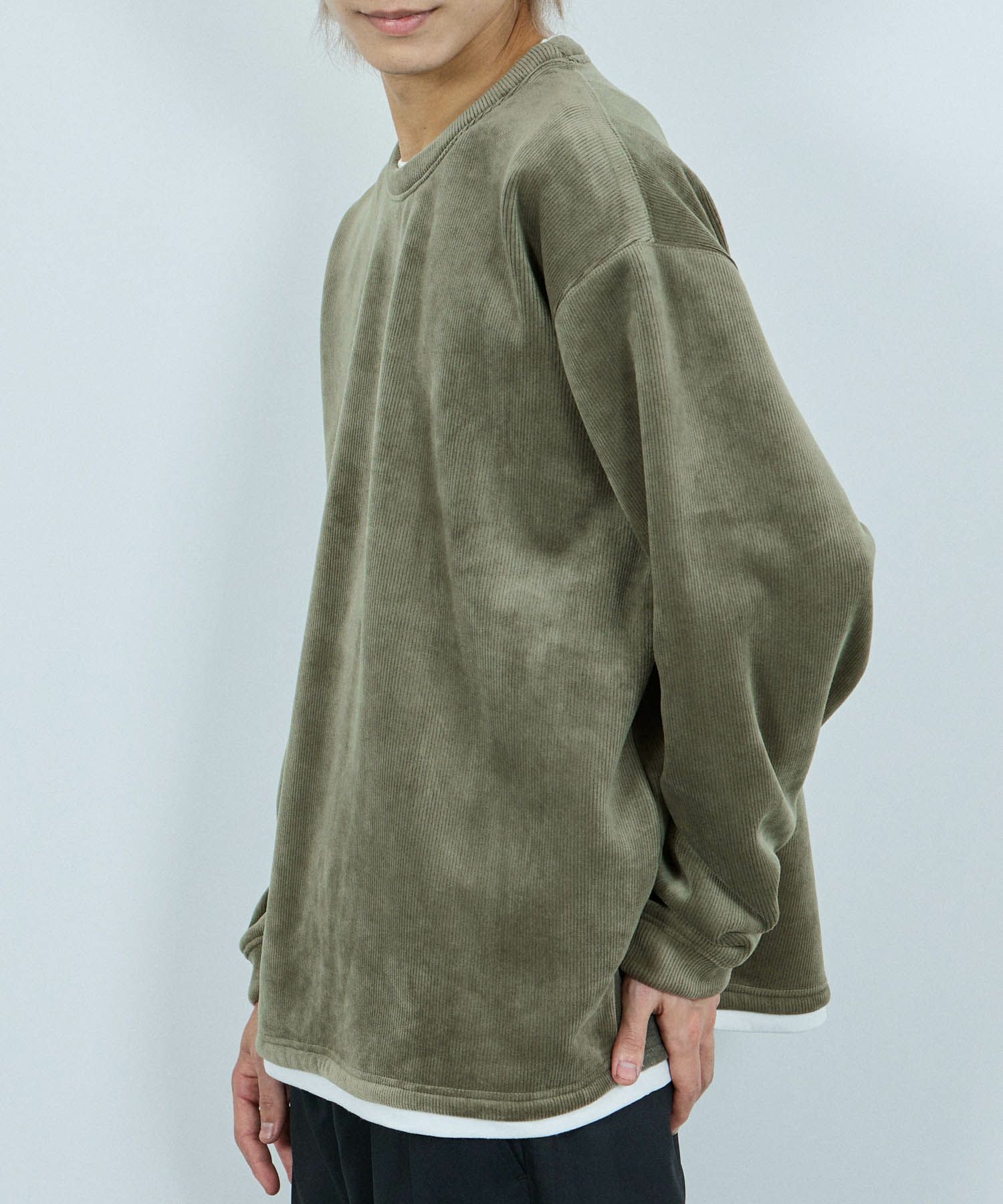 NAVY トロリカットコールクルーネックプルオーバー メンズ