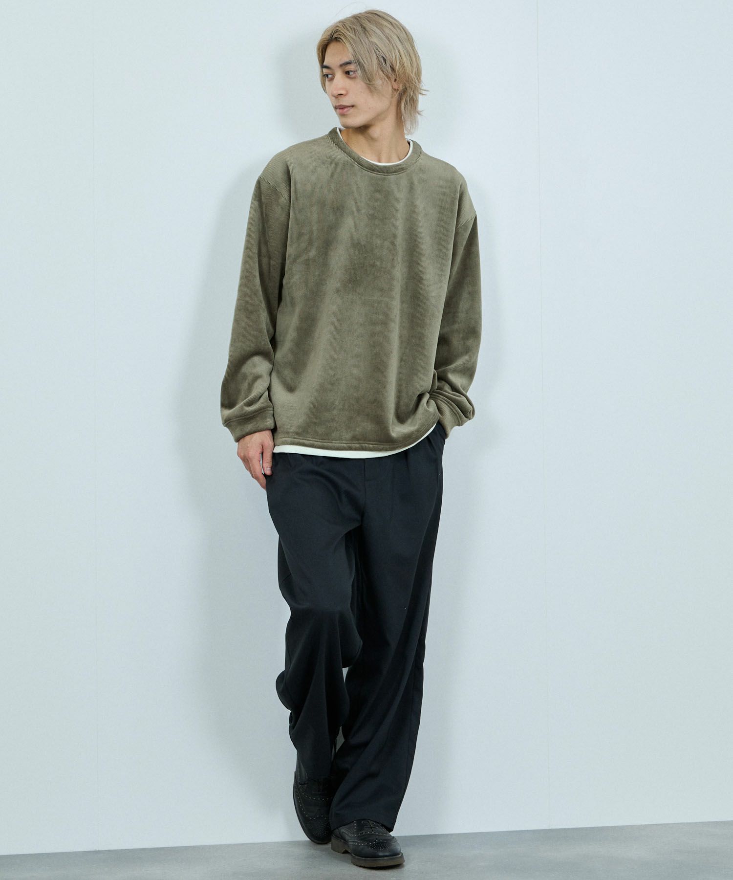 NAVY トロリカットコールクルーネックプルオーバー メンズ