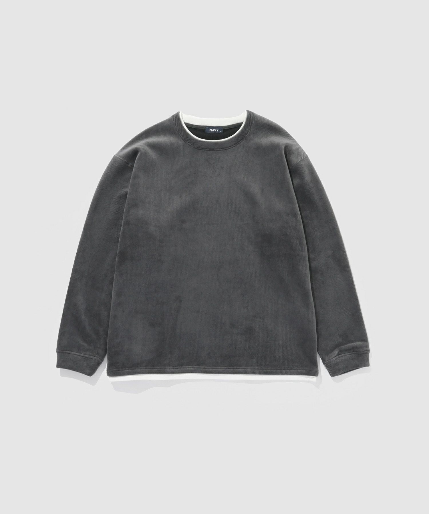 NAVY トロリカットコールクルーネックプルオーバー メンズ