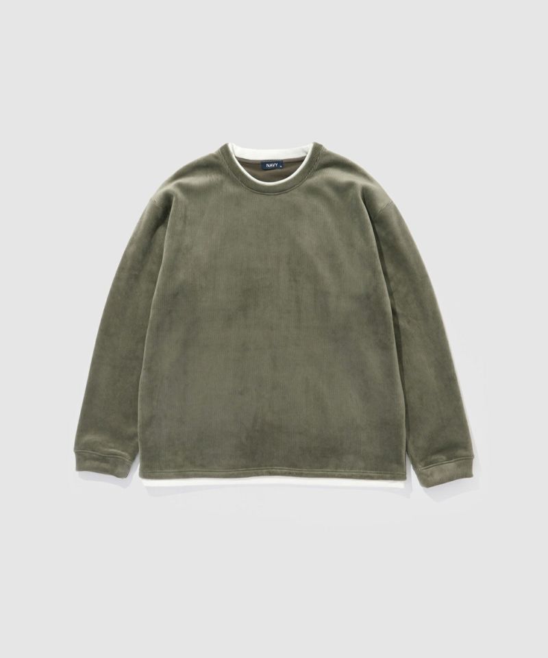 NAVY  トロリカットコールクルーネックプルオーバー メンズ商品画像-15