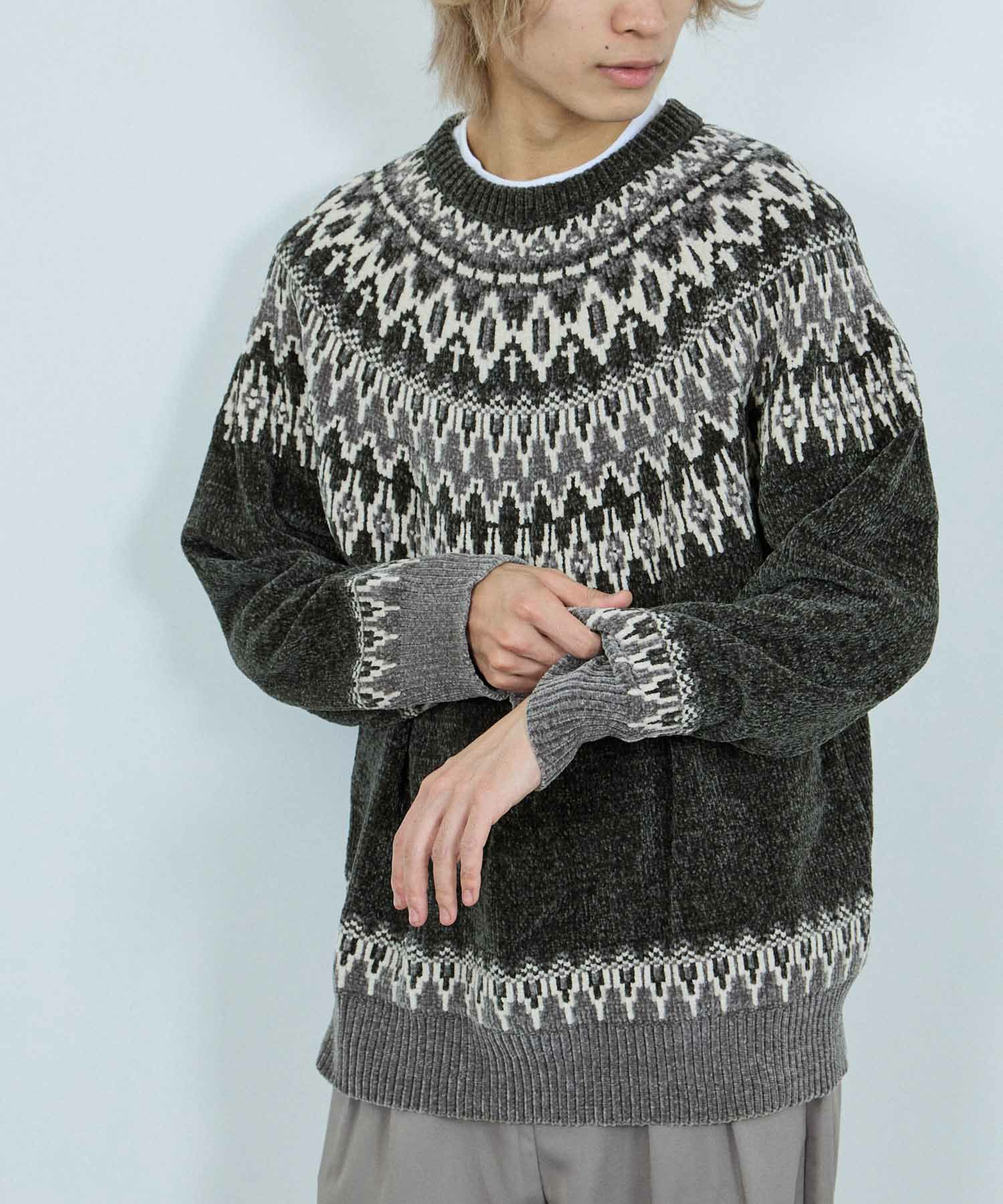 NAVY トロリ求心モールニットプルオーバー メン