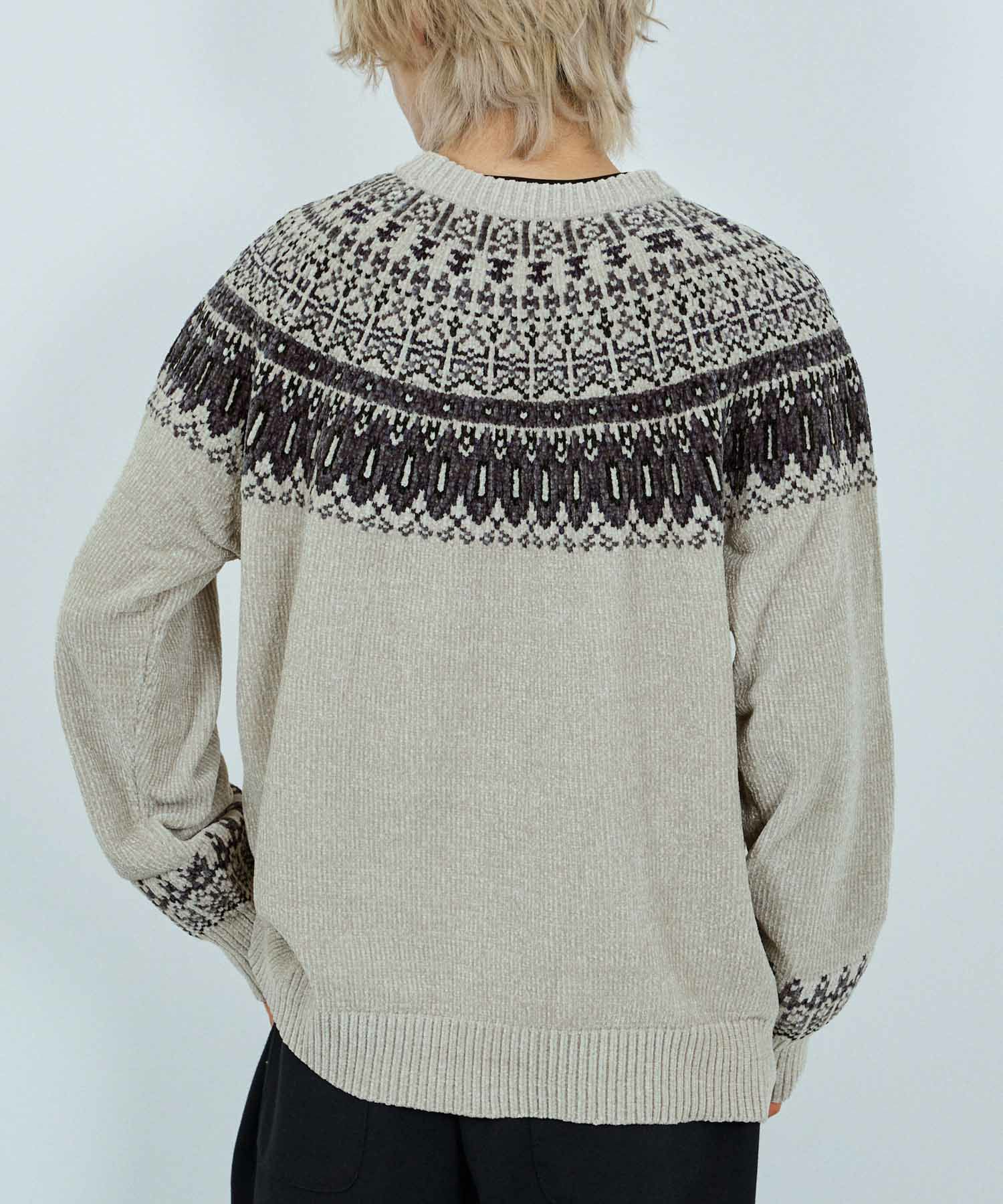 [期間限定knit]NAVY  トロリ求心モールニットプルオーバー メンズ商品画像-10