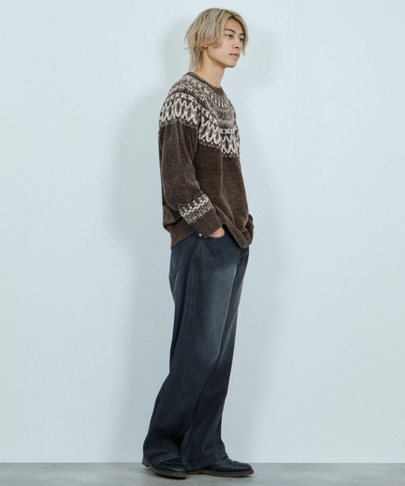 NAVY  トロリ求心モールニットプルオーバー メンズ商品画像-13