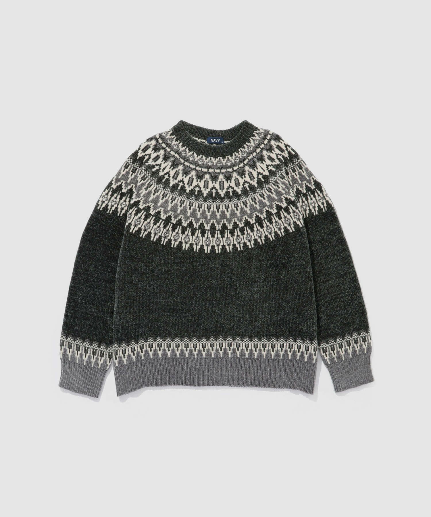 [期間限定knit]NAVY  トロリ求心モールニットプルオーバー メンズ商品画像-14