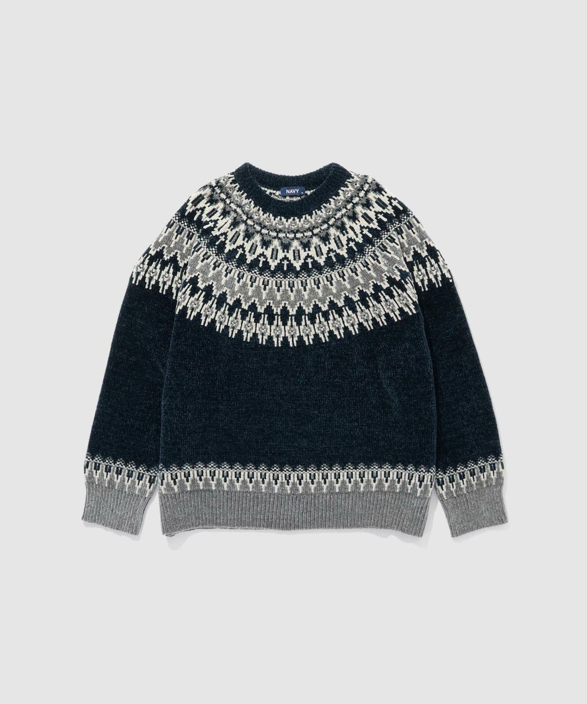 NAVY トロリ求心モールニットプルオーバー メン