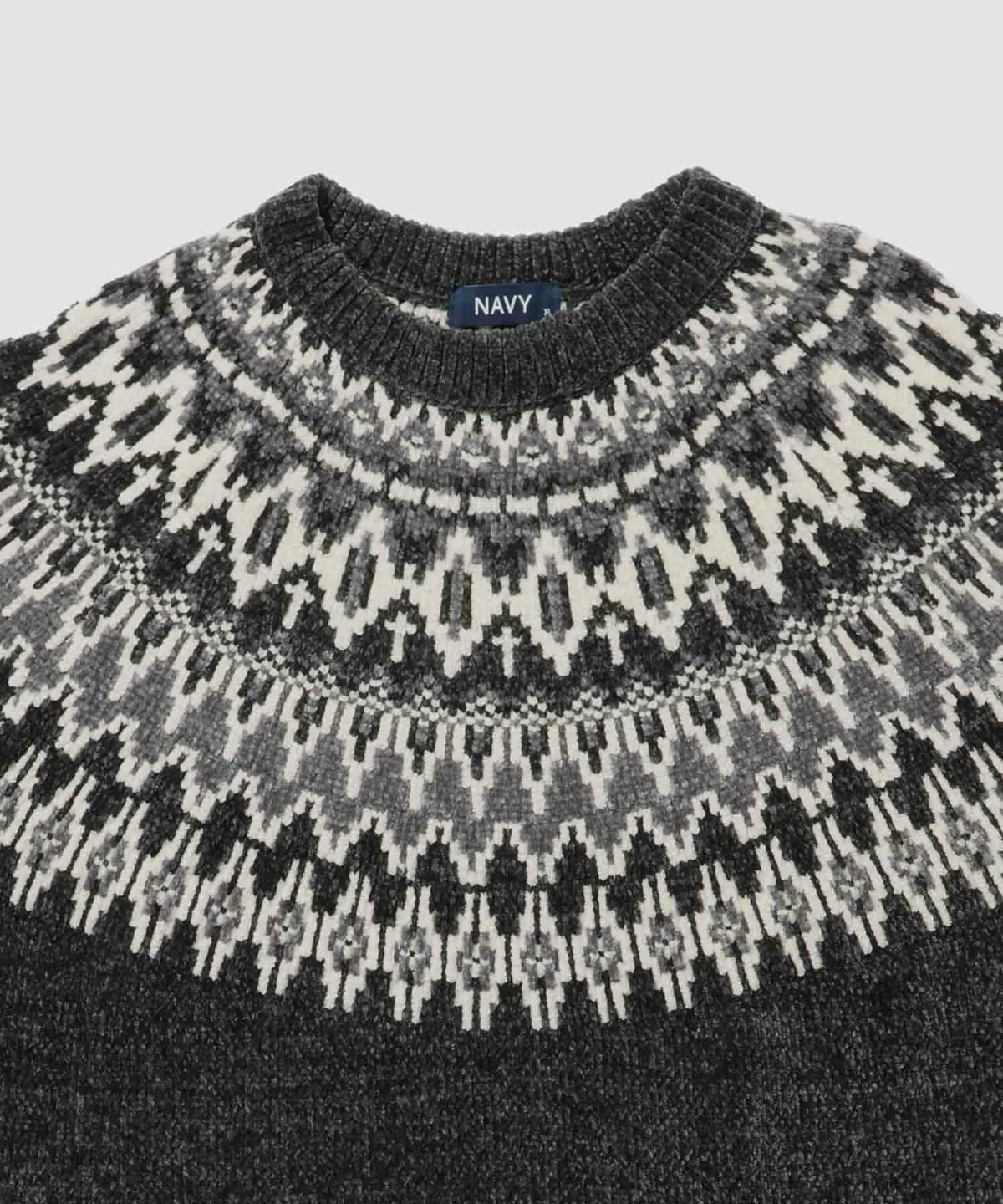 NAVY トロリ求心モールニットプルオーバー メン